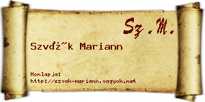 Szvák Mariann névjegykártya